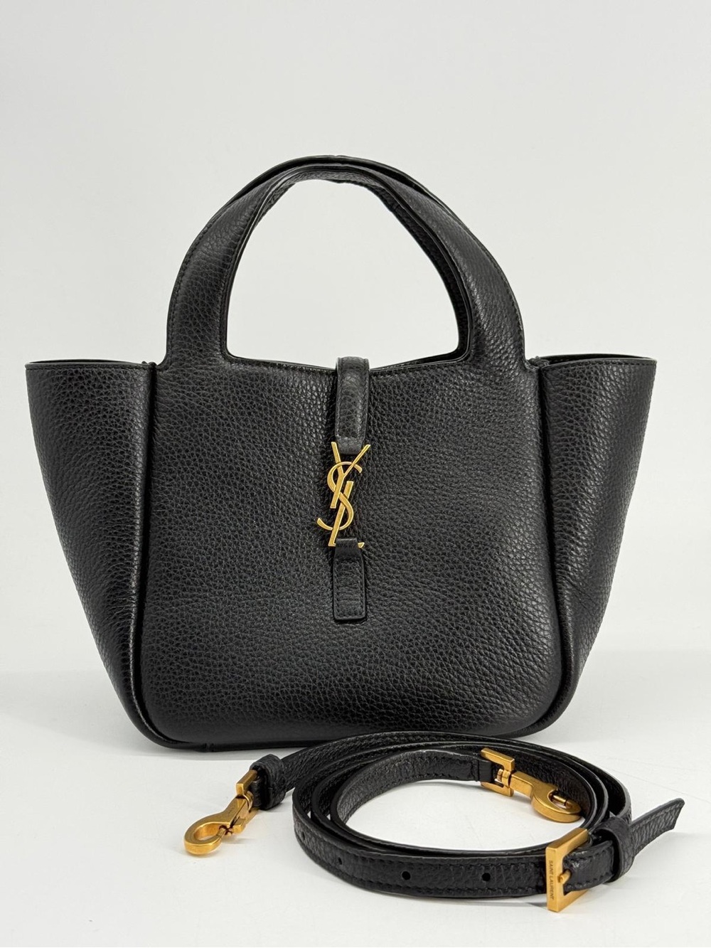 Saint Laurent Le 5 A 7 Babe Bea In Grained Leather Top Handle Bag